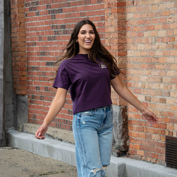 Fireside Ladies Boxy Tee - Plum - The Montana Scene