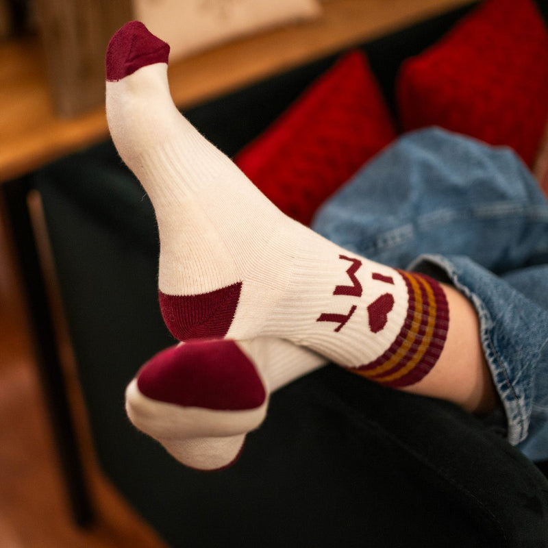 I Heart MT Unisex Socks - Black/Maroon