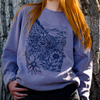Flower Meadow Unisex Pullover - Pigment Plum - The Montana Scene