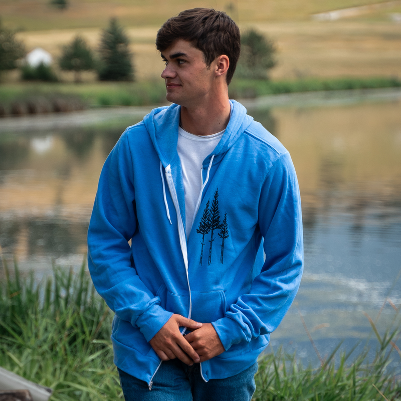 Rustic Three Tree Unisex Zip Hoodie - Color Options- Discontinued