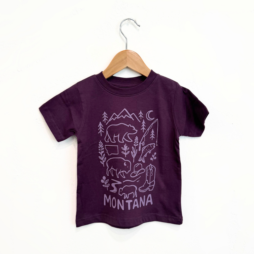 Montana Outdoors Toddler Tee - Plum - The Montana Scene