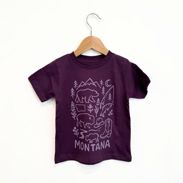 Montana Outdoors Toddler Tee - Plum - The Montana Scene