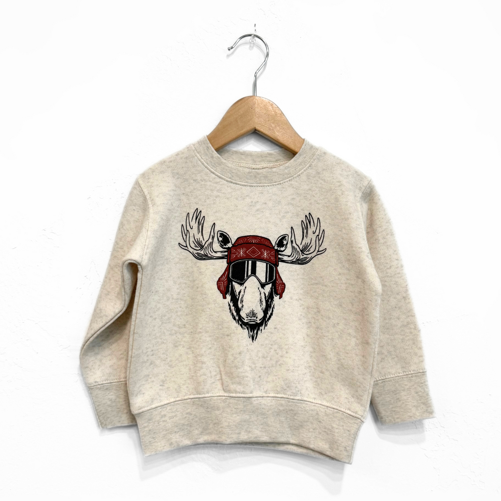 Eh Moose Toddler Fleece - Heather Natural - The Montana Scene