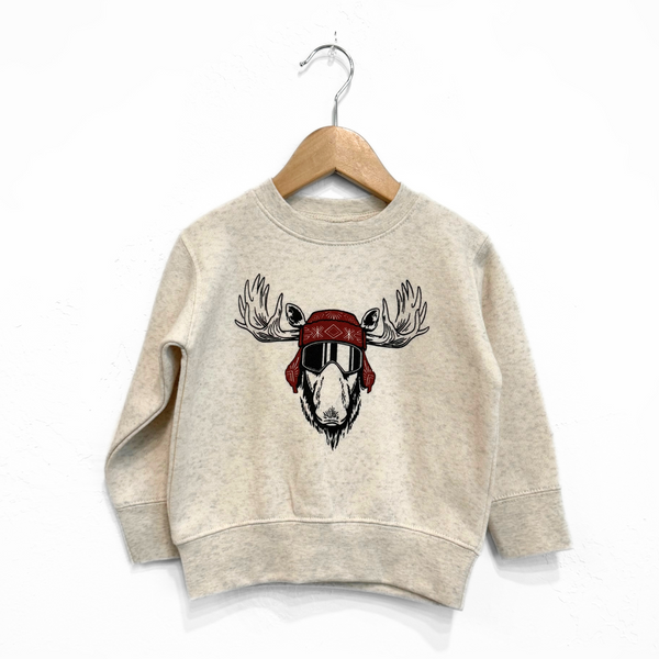 Eh Moose Toddler Fleece - Heather Natural - The Montana Scene
