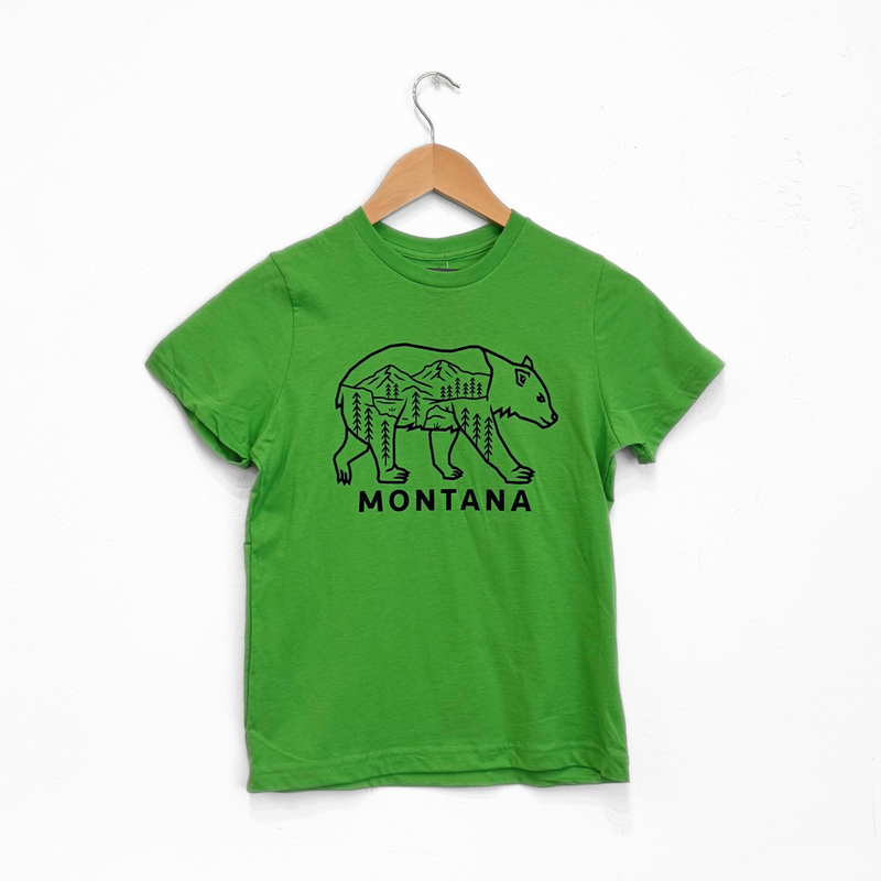 Montana Bear Kids Tee - Apple