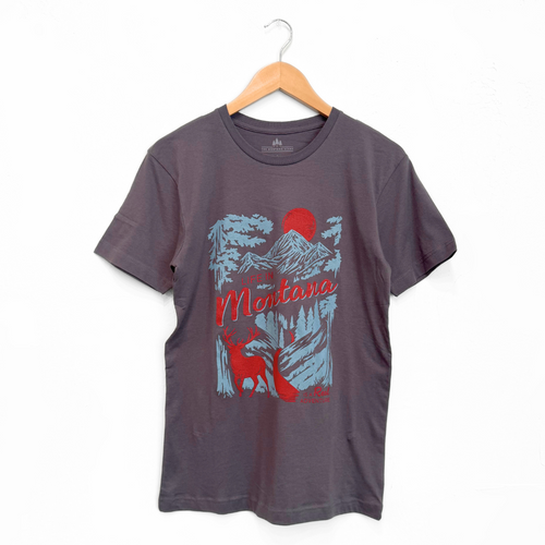 Life in Montana is a Real Adventure Unisex Tee - Charcoal