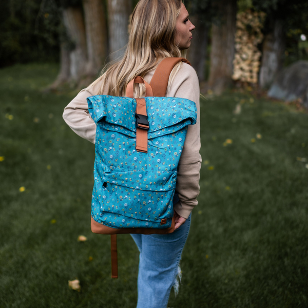 Adventure Backpack - Spring Floral Teal - The Montana Scene