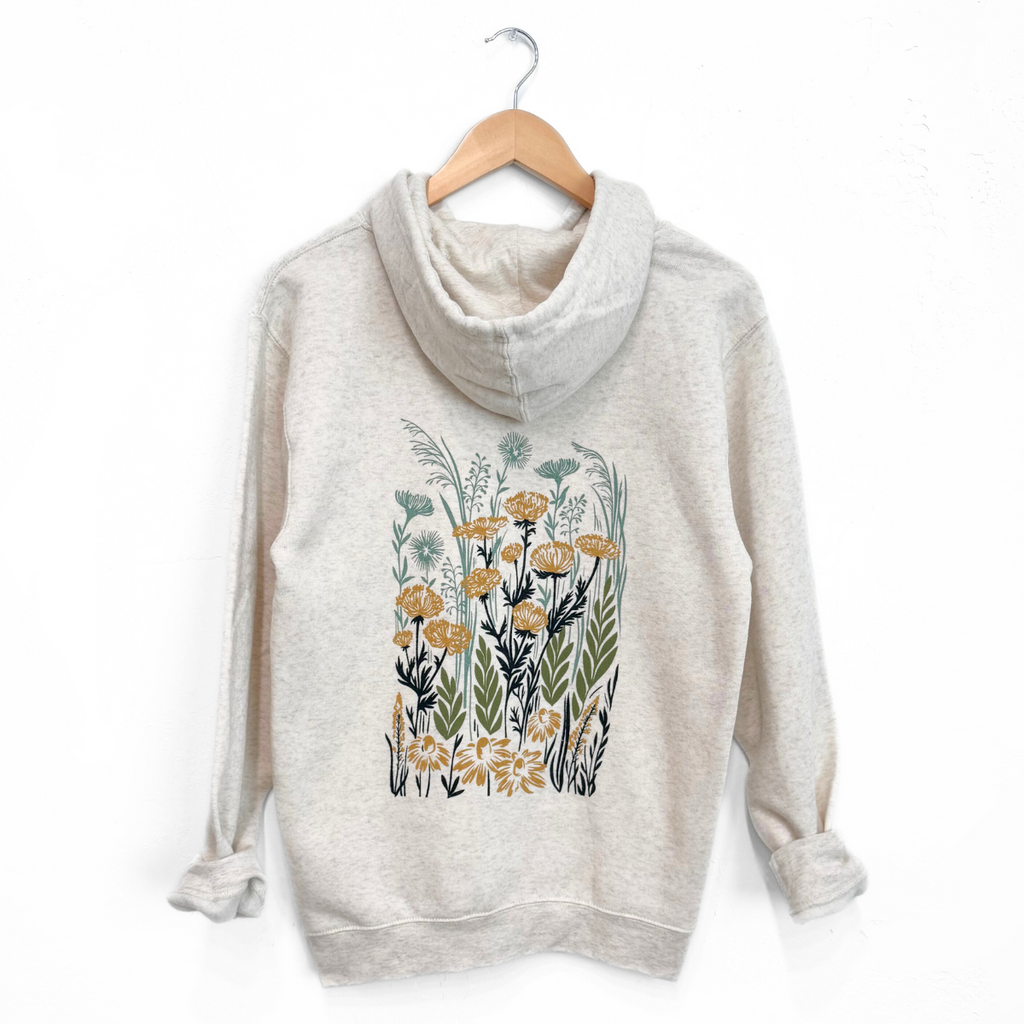 Wild Field Unisex Hoodie - Heather Natural - The Montana Scene
