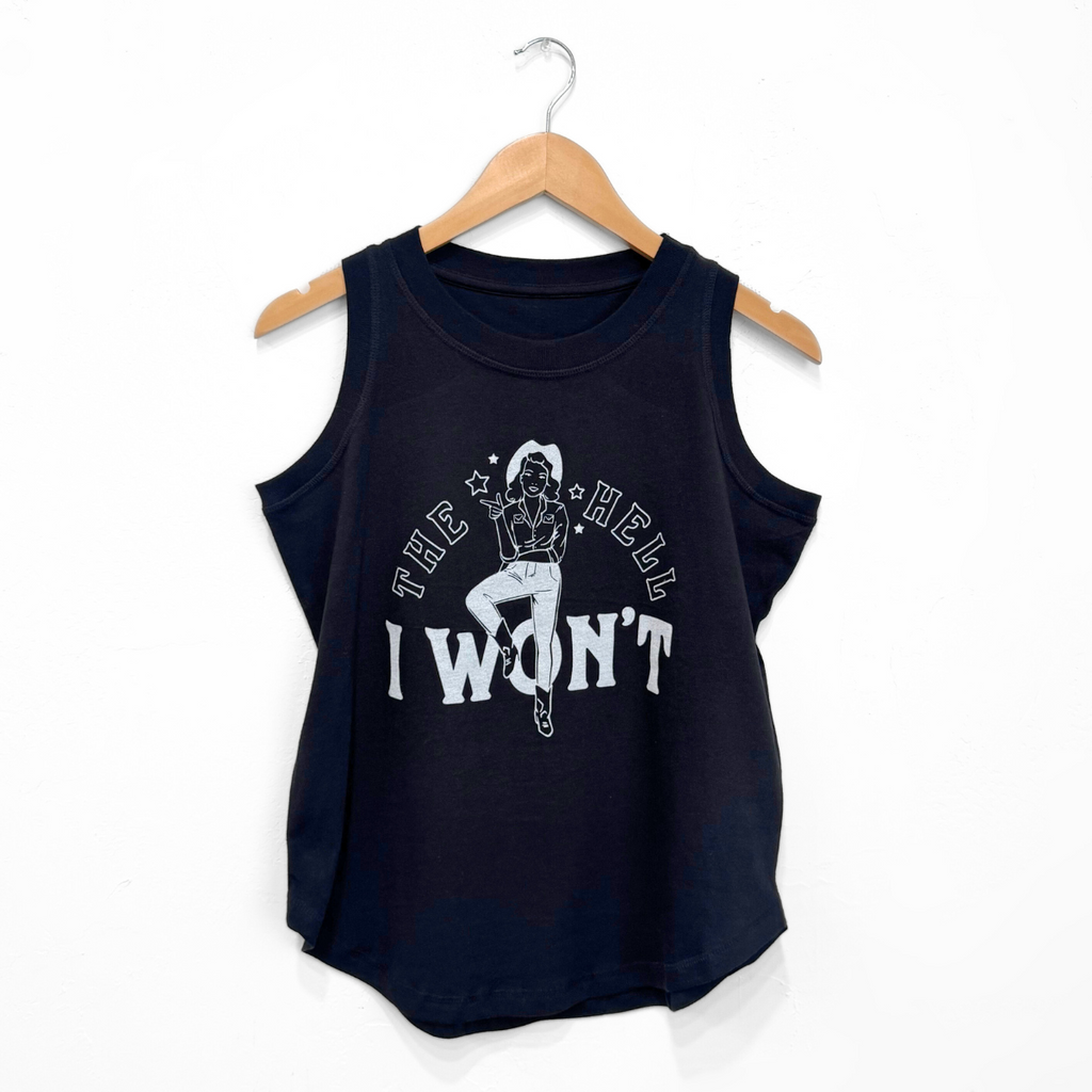 The Hell I Won't Ladies Tank - Black - The Montana Scene
