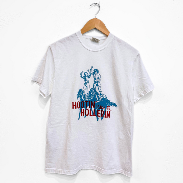 Hootin' Leads to Hollerin' Unisex Tee - White - The Montana Scene