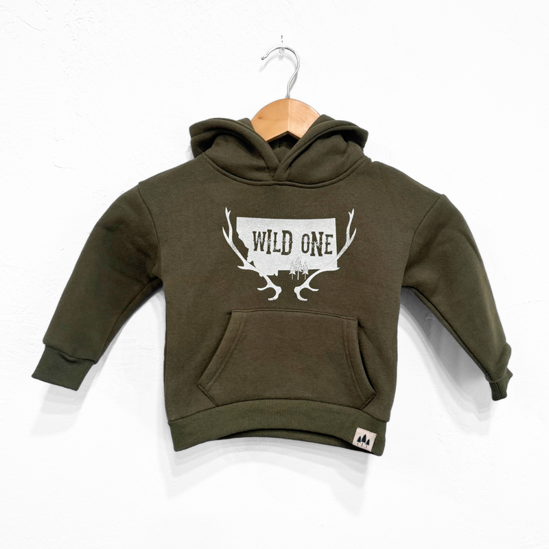 Wild One Toddler Hoodie - Olive