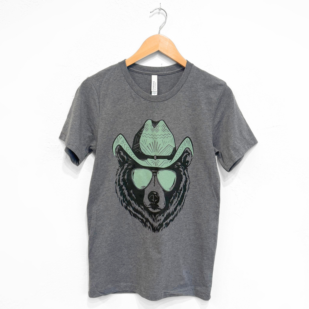 Hey Bear Unisex Tee - Deep Heather - The Montana Scene