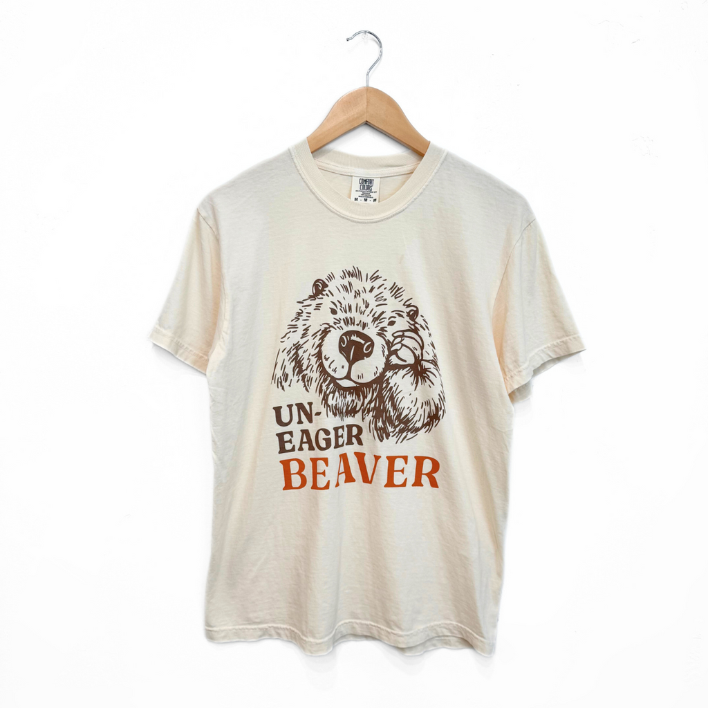 Un-Eager Beaver Unisex Tee - Ivory - The Montana Scene
