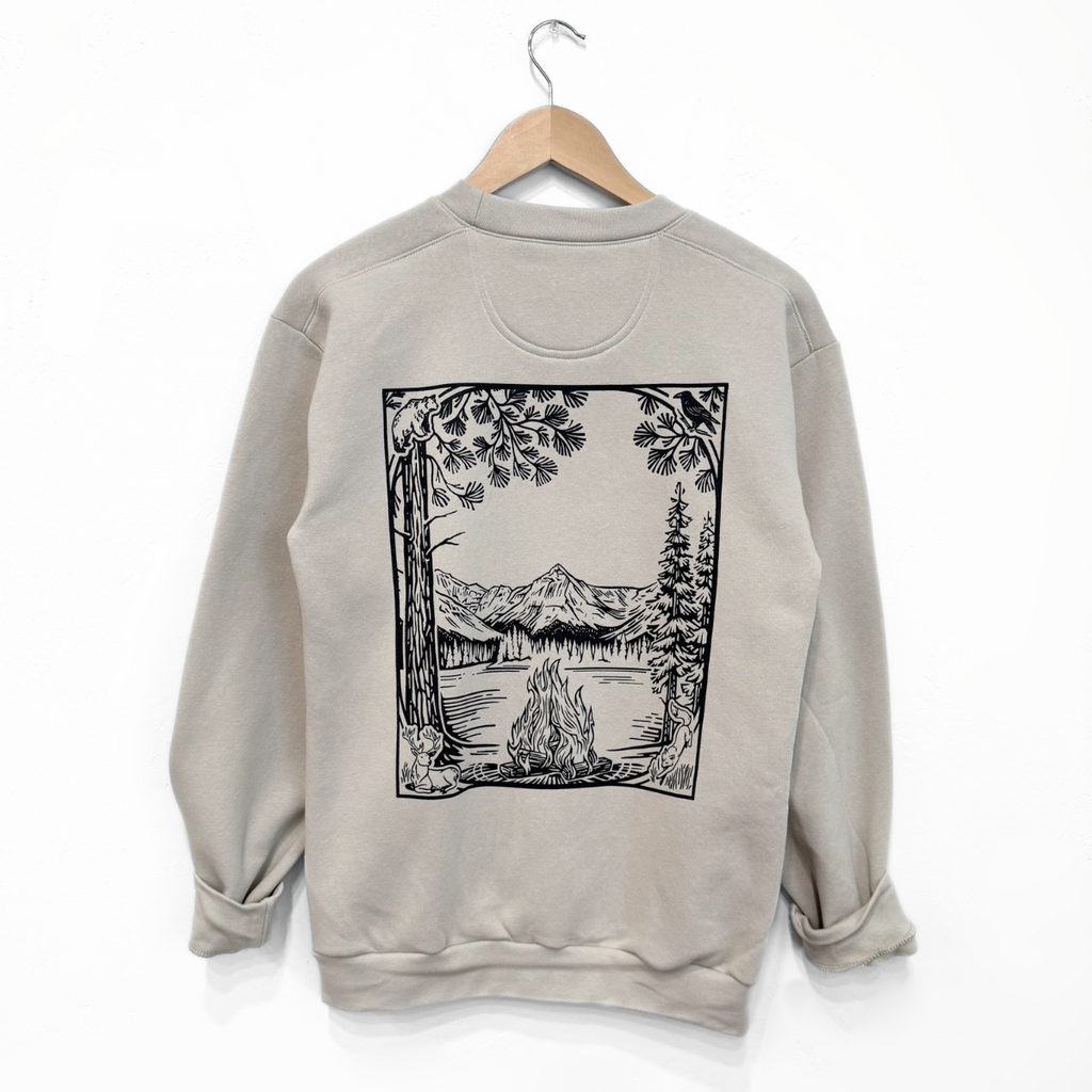 Fireside Unisex Pullover - Bone - The Montana Scene