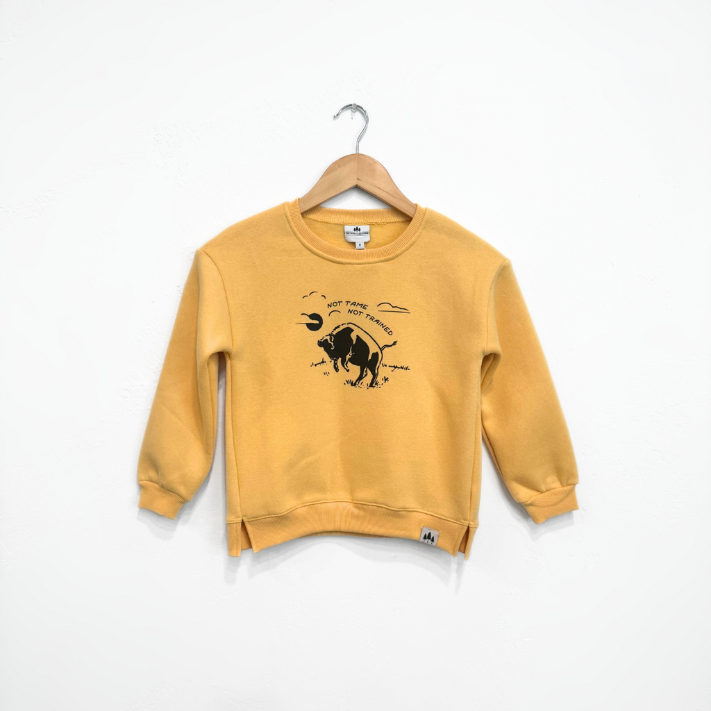 Not Tame Bison Toddler Fleece - Mustard - The Montana Scene