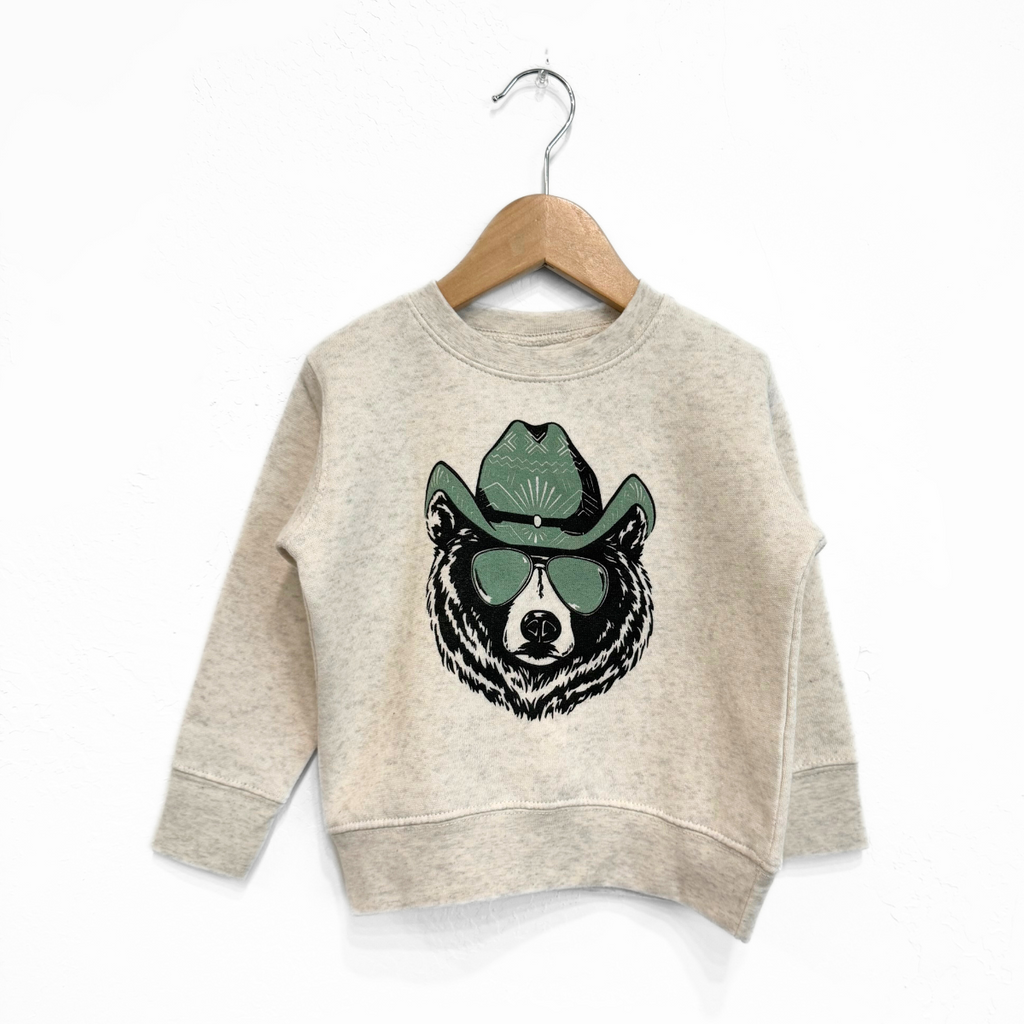 Hey Bear Toddler Fleece - Heather Natural - The Montana Scene