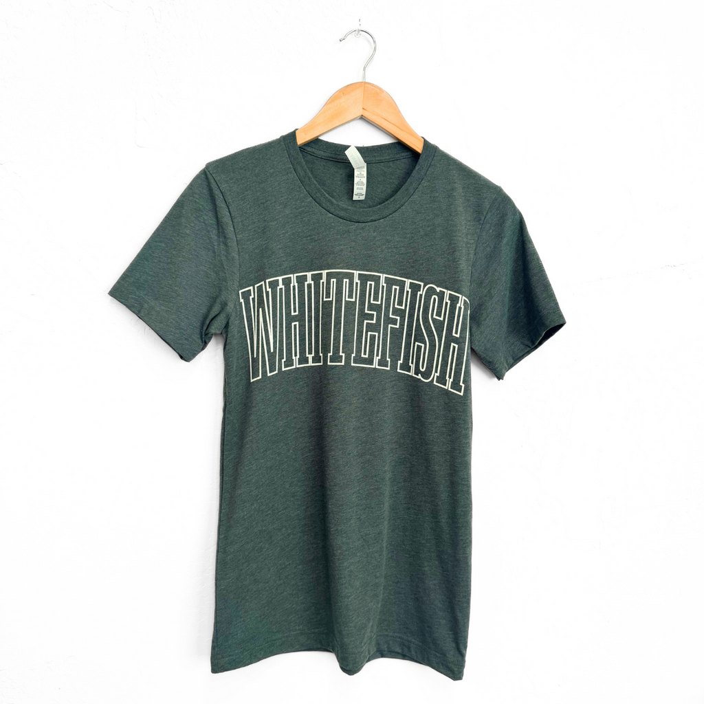 Whitefish Unisex Tee - Heather Forest - The Montana Scene