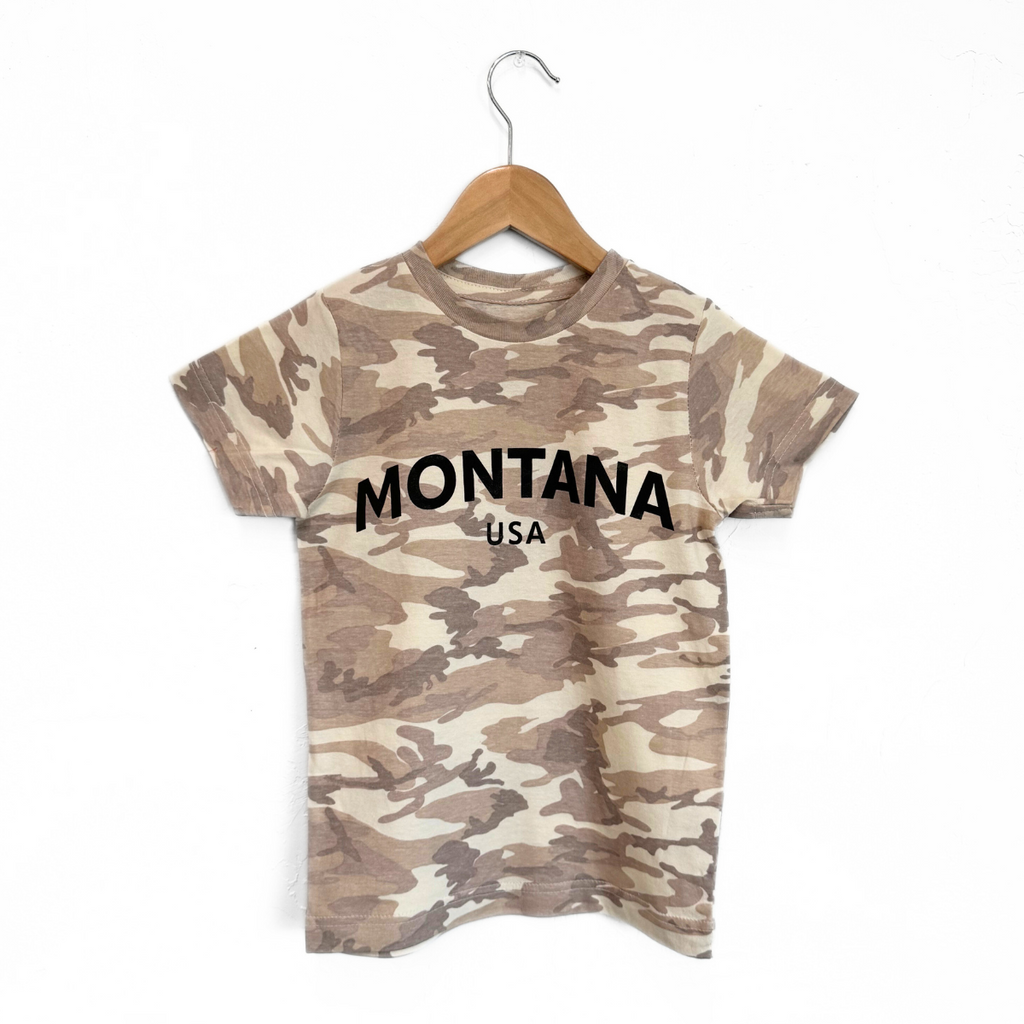 Montana USA Kids Tee - Natural Camo - The Montana Scene