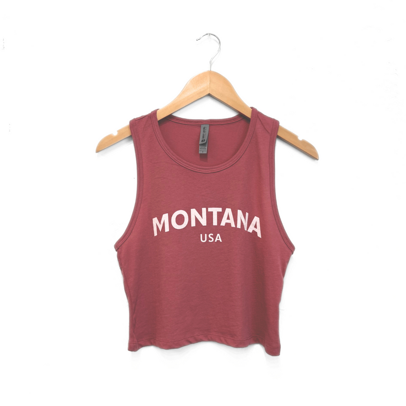 Montana USA Ladies Crop Tank - Paprika