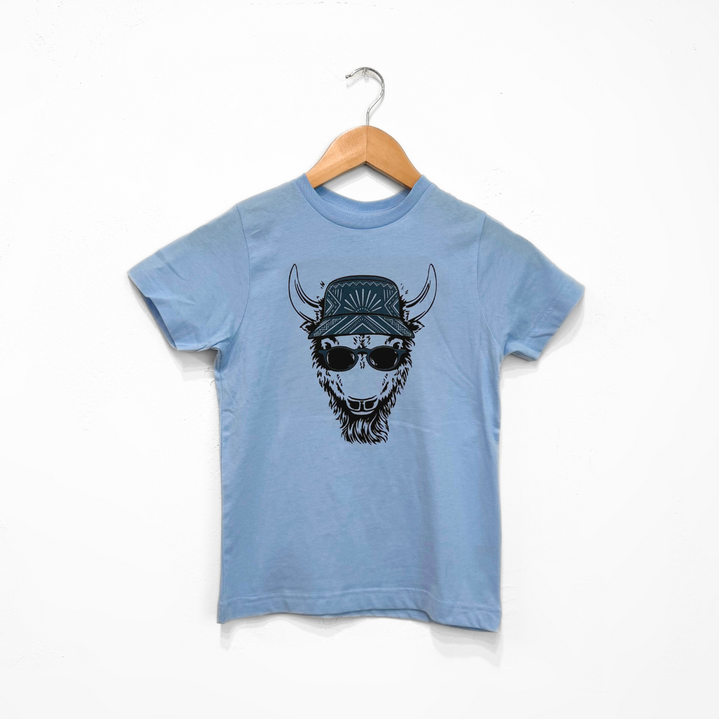 Yo Bison Kids Tee - Light Blue - The Montana Scene