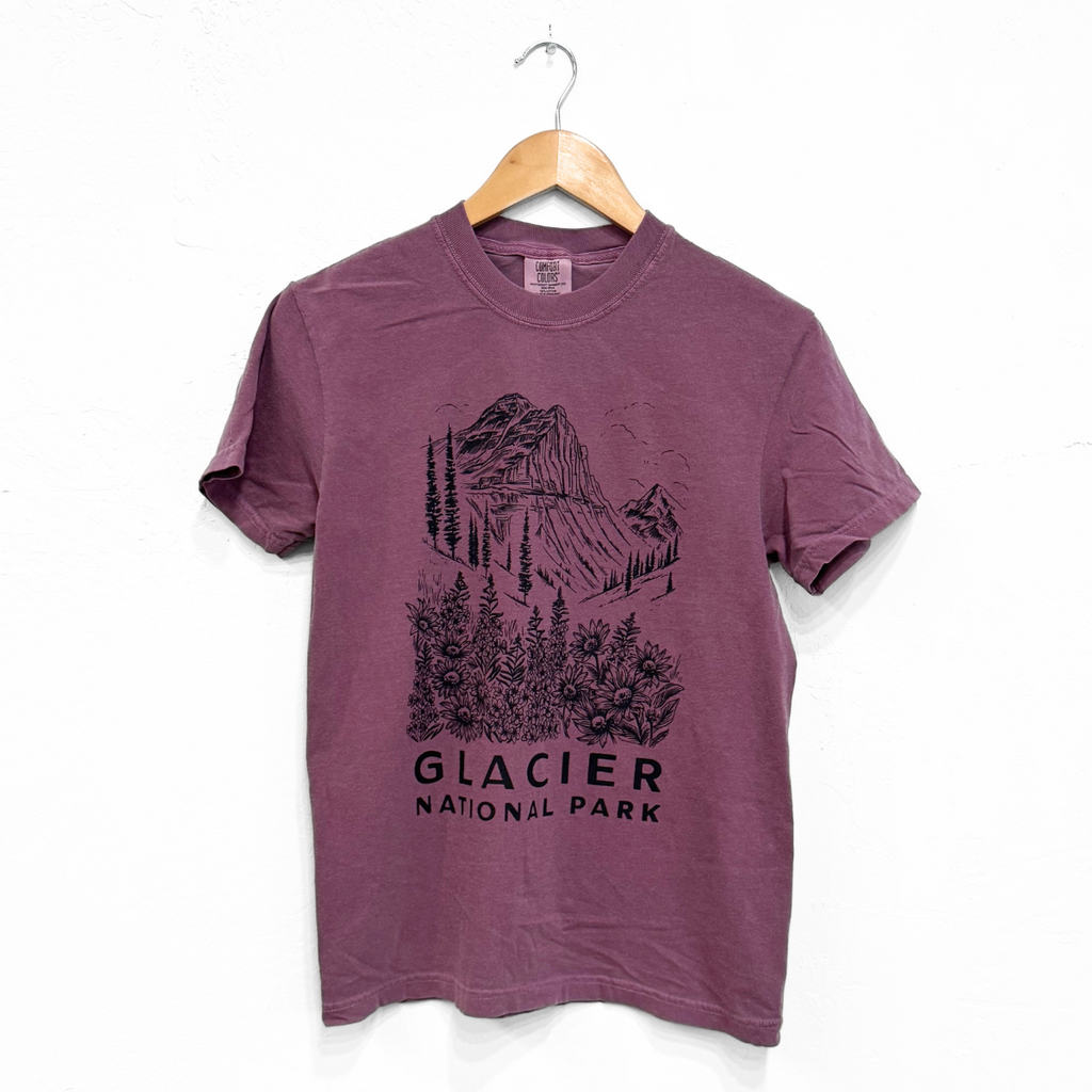 Glacier National Park Unisex Tee - Berry - The Montana Scene