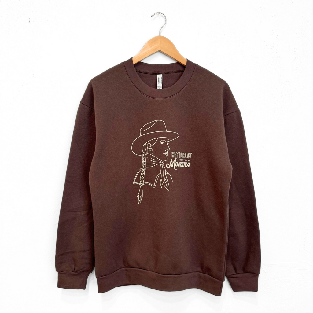 Hey Darlin Unisex Pullover - Brown - The Montana Scene