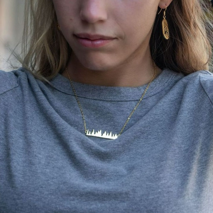 Tree Line Necklace - Gold