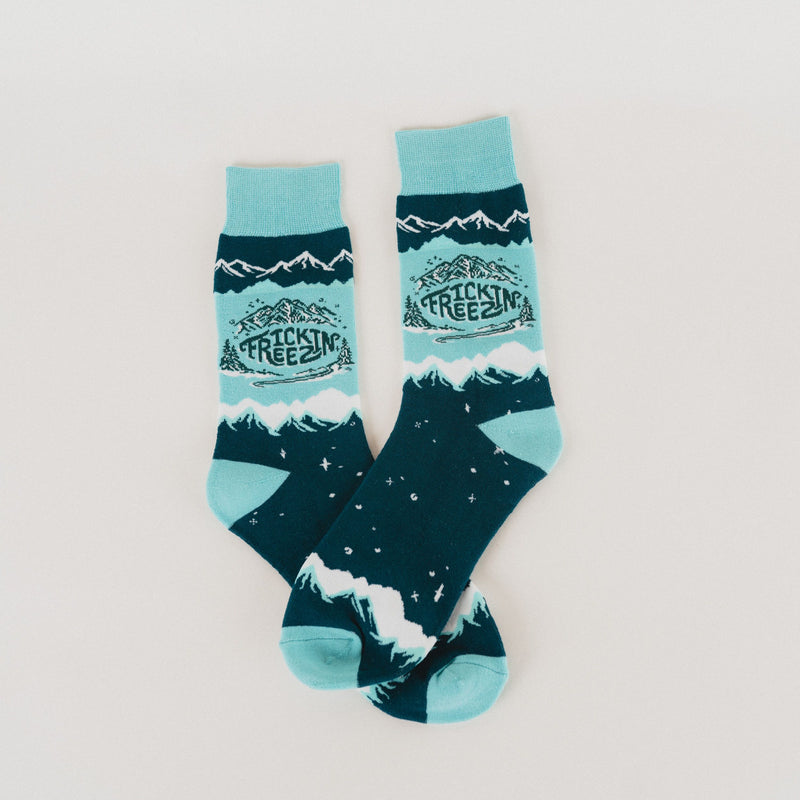 Frickin Freezin Unisex Socks - Blue - The Montana Scene