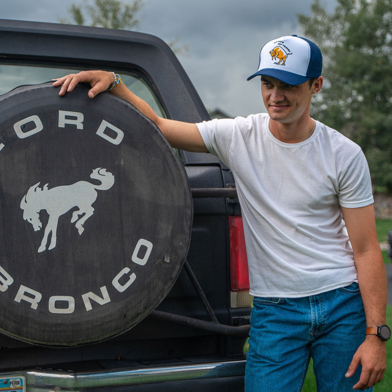 Not Tame Bison Trucker - Navy/White