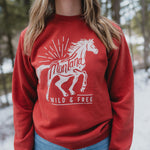 Wild & Free Unisex Pullover - Pigment Amber - The Montana Scene