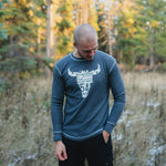 Skull Long Sleeve Thermal Unisex - Charcoal - The Montana Scene