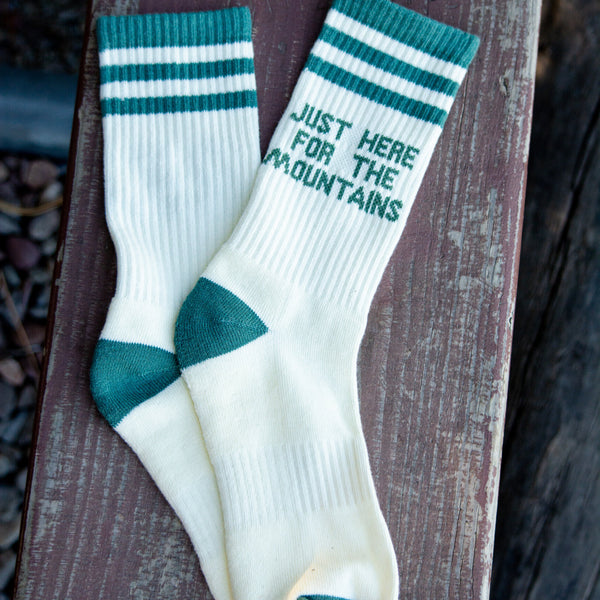 Just Here For The Mountains Socks - The Montana Scene