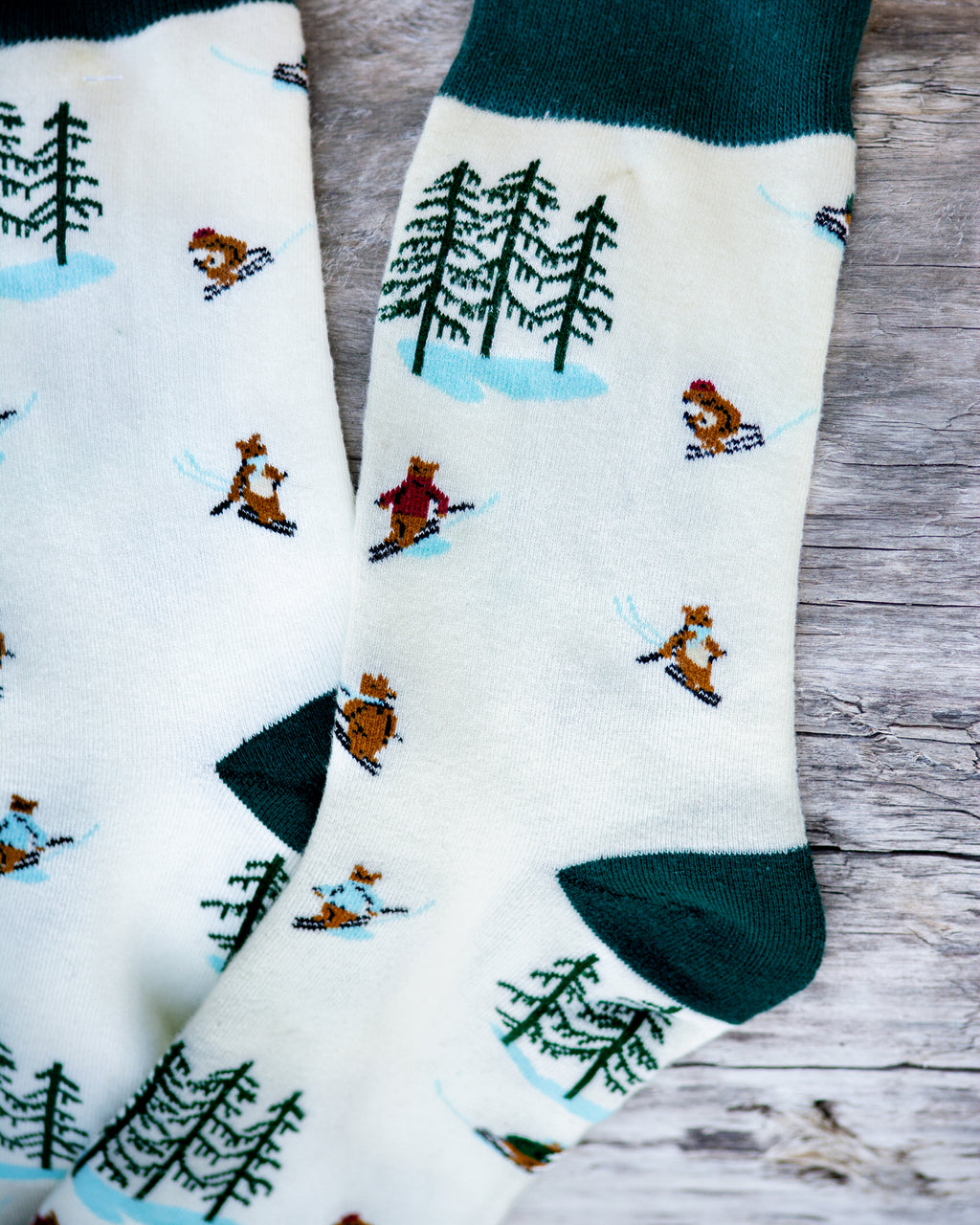 Skiing Bears Socks - The Montana Scene