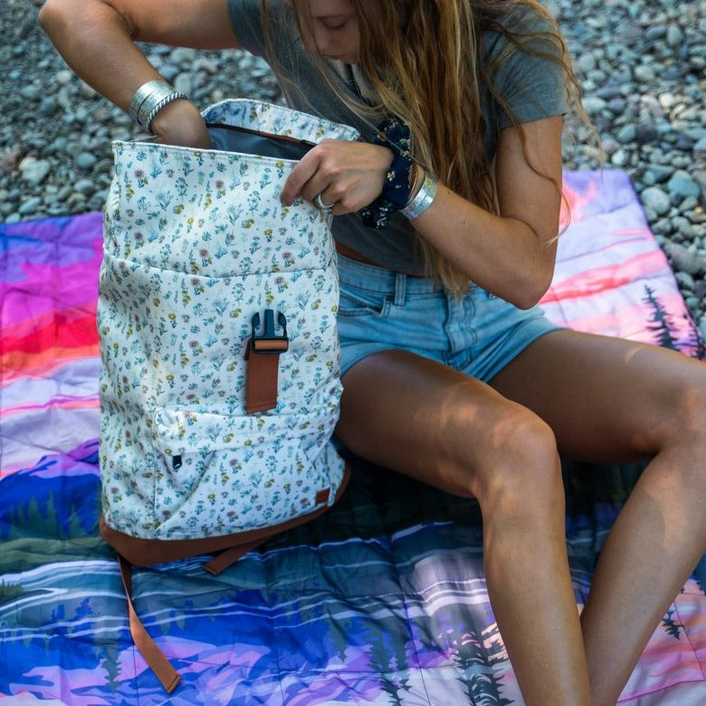 Adventure Backpack - Spring Floral Cream - The Montana Scene