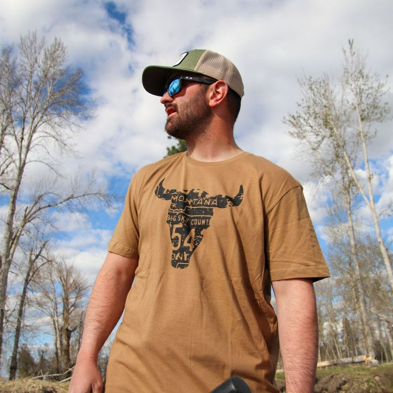 Skull Unisex Tee - Coyote Brown - The Montana Scene