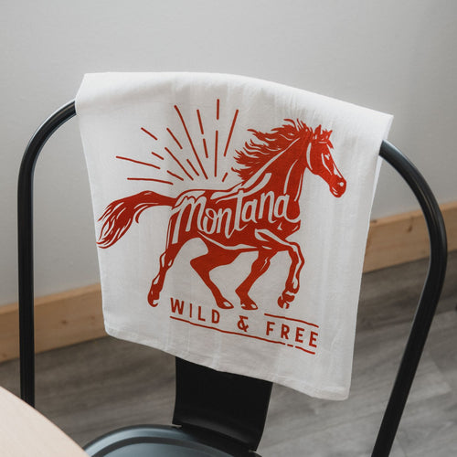 Wild & Free Tea Towel - The Montana Scene