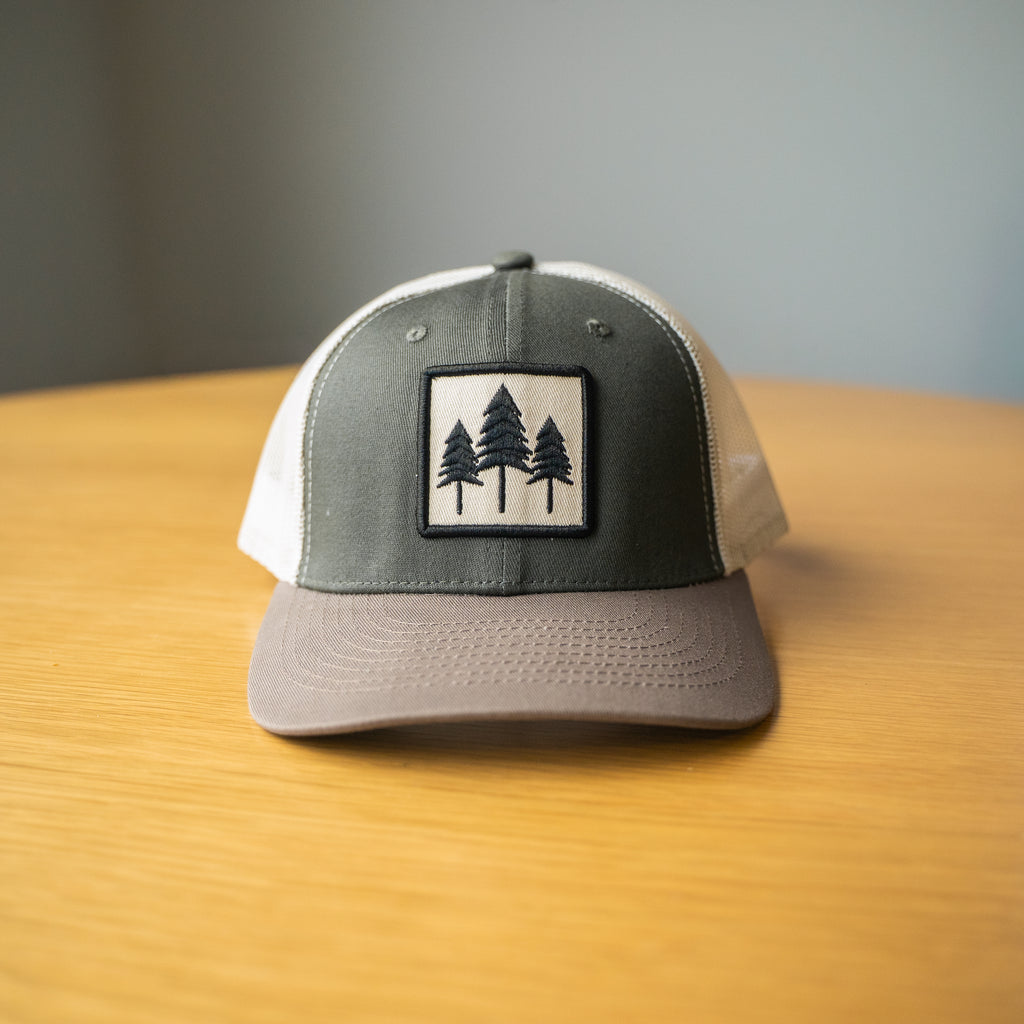 Three Tree Tri Tone Trucker-  Grey/Brown - The Montana Scene