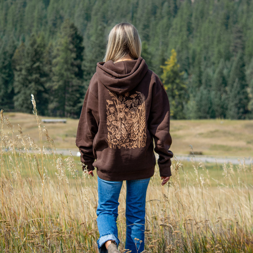 Wild Field Unisex Hoodie - Brown - The Montana Scene