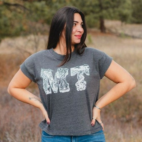 MT Outdoor Ladies Relaxed Tee - Washed Black - The Montana Scene
