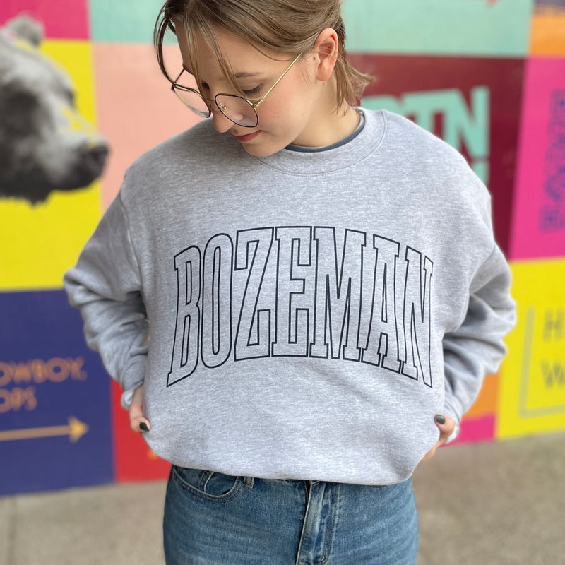 Bozeman Unisex Pullover - Grey - The Montana Scene