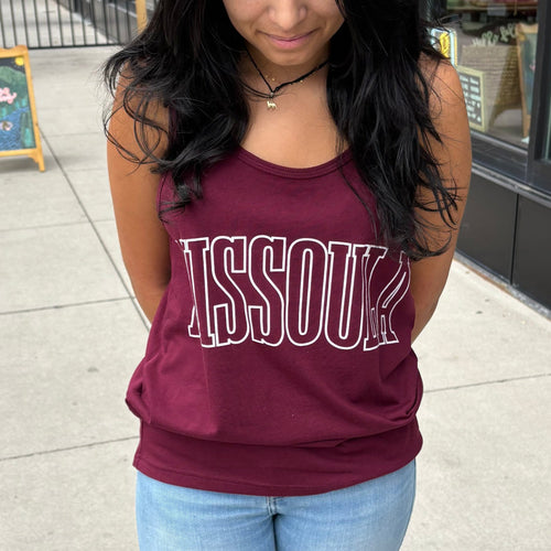 Missoula Unisex Tank - Maroon - The Montana Scene
