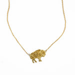 Floral Bison Necklace - Gold
