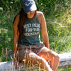 Just Here for the Mountains Ladies Tank - Heather Forest - The Montana Scene