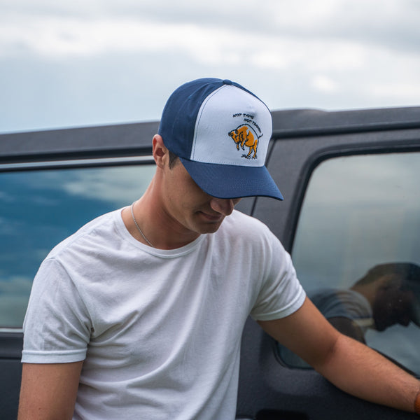 Not Tame Bison Trucker - Navy/White - The Montana Scene