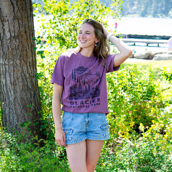 Glacier National Park Unisex Tee - Berry - The Montana Scene