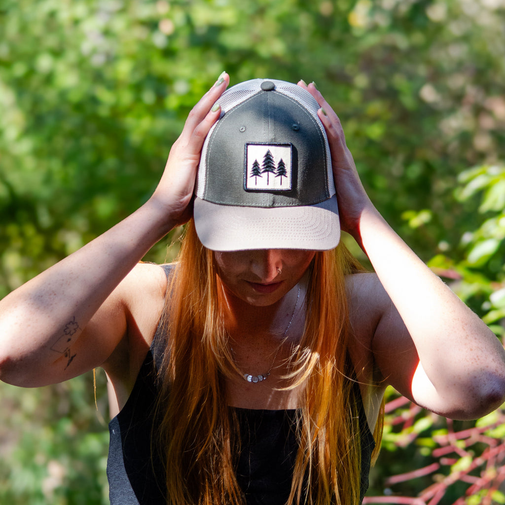 Three Tree Tri Tone Trucker-  Grey/Brown - The Montana Scene