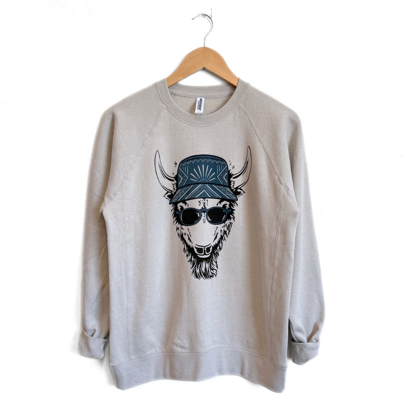 Yo Bison Unisex Pullover - Stone Heather