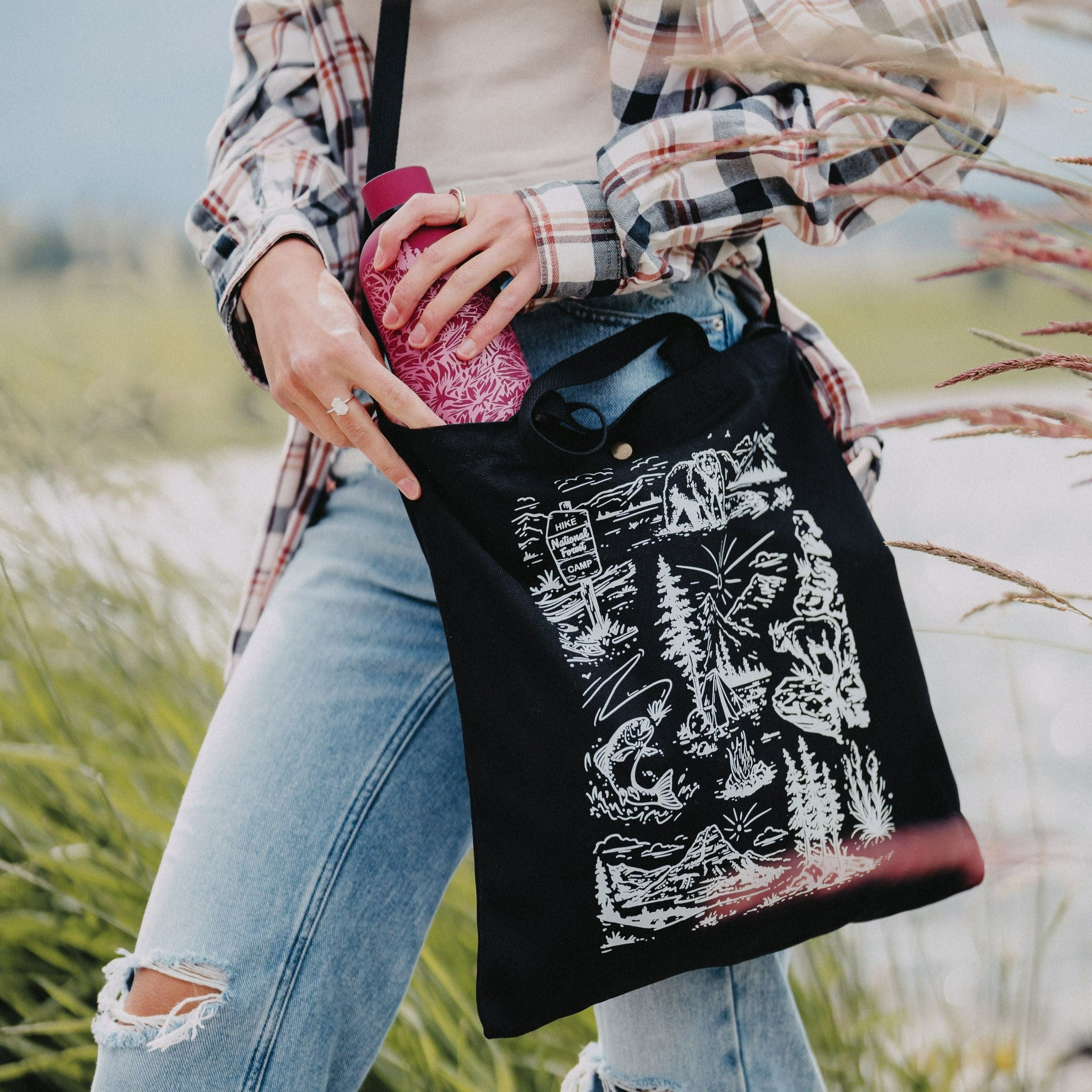 National Forest Canvas Tote Bag - Black – The Montana Scene