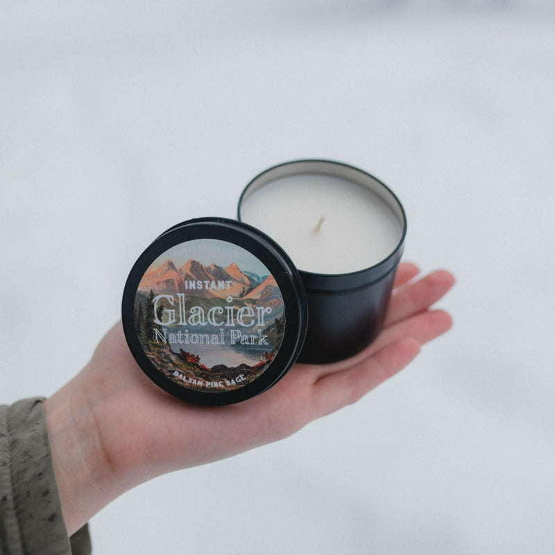 Instant Glacier National Park Scented Candle Tin - Pine Sage - The Montana Scene