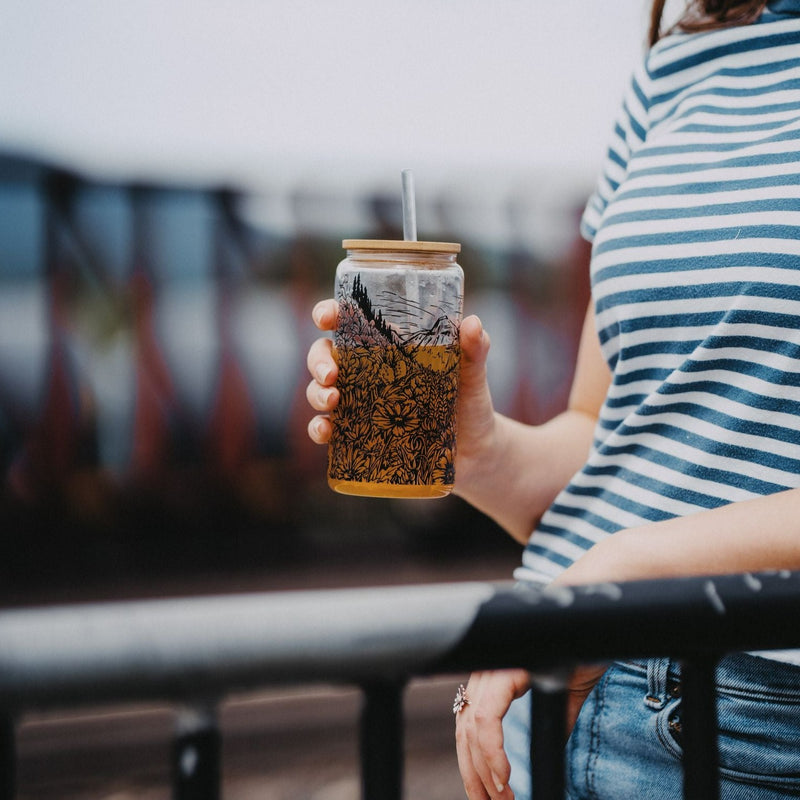 Flower Meadow Beer Glass Tumbler